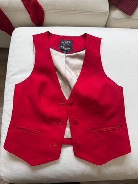 J. Crew collection women’s tuxedo red Vest